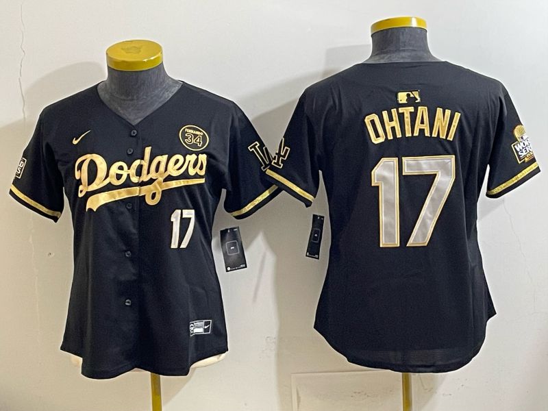 Women 2026 Los Angeles Dodgers #17 Ohtani black Game Nike MLB Jersey 001